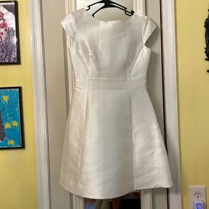 White shimmery Kate spade cocktail dress with back out